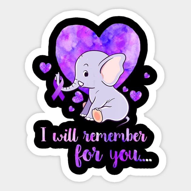 ELEPHANT HEART RIBBON ALZHEIMER AWARENESS Gift Sticker by thuylinh8